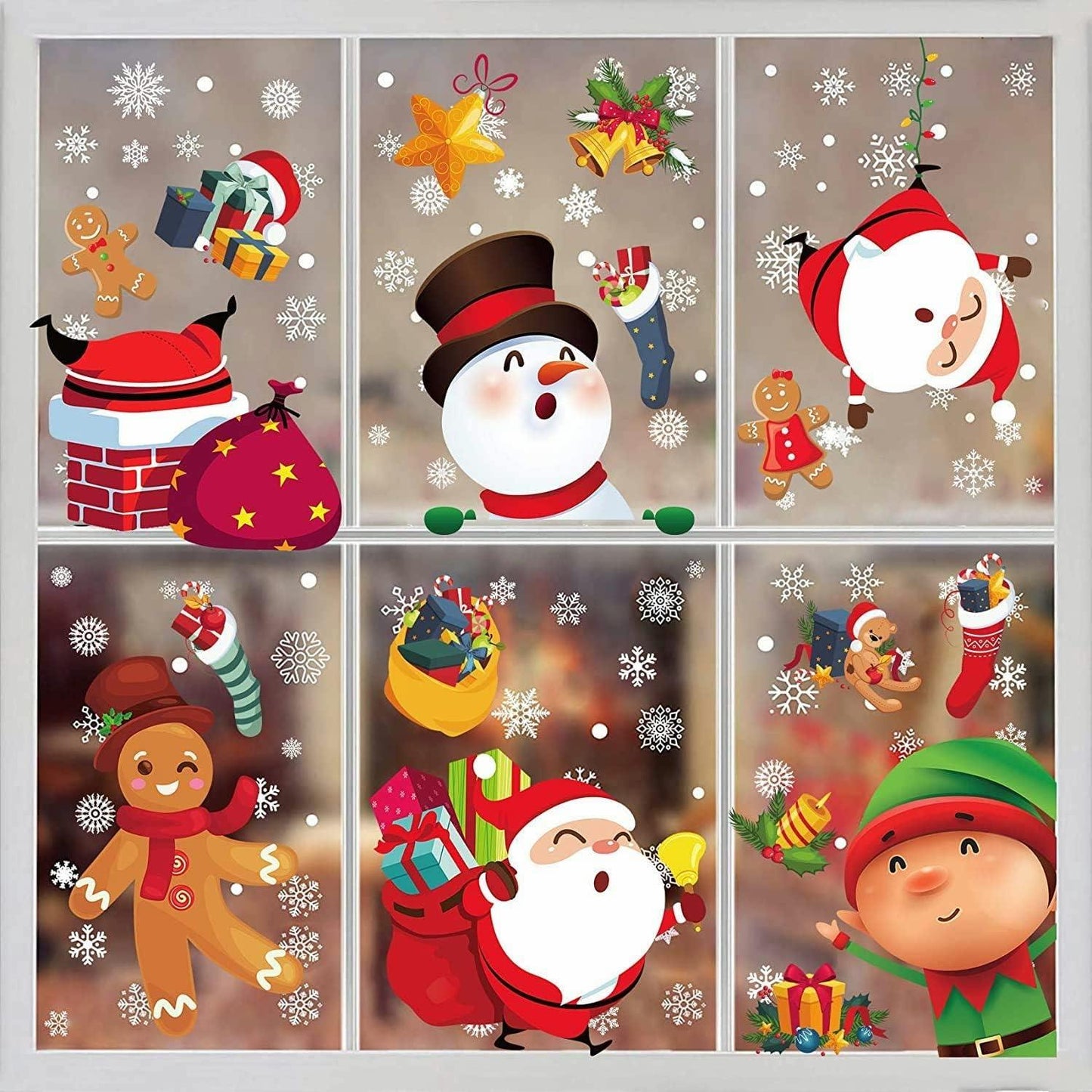 Cute Christmas Double Sided Window Stickers Decals