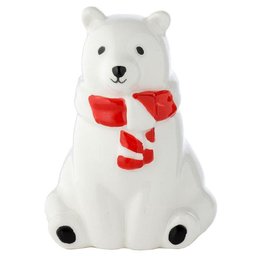 Cute Festive Polar Bear Ceramic Salt and Pepper Set Shakers