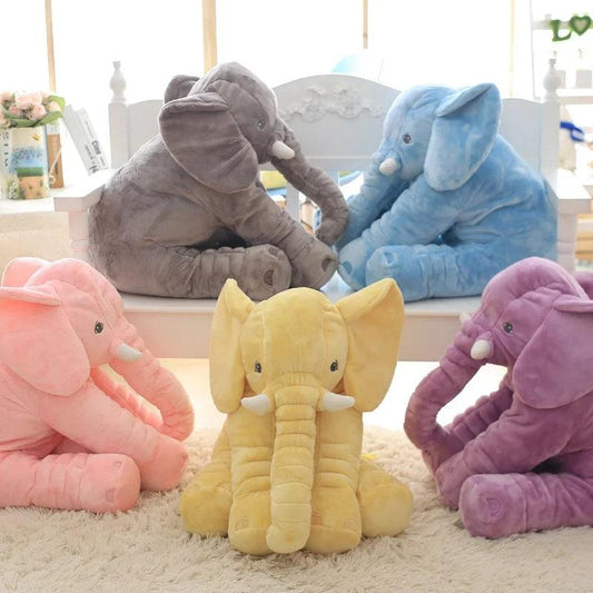 Cute Soft Plush Long Nose Elephant Toy Baby Pillow Lumbar Cushion