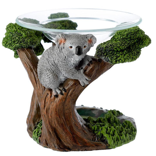Decorative Koala in Tree Design Oil Wax Burner with Glass Dish