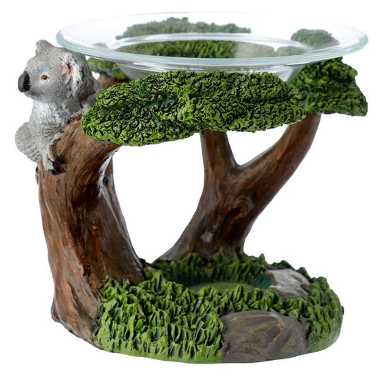 Decorative Koala in Tree Design Oil Wax Burner with Glass Dish