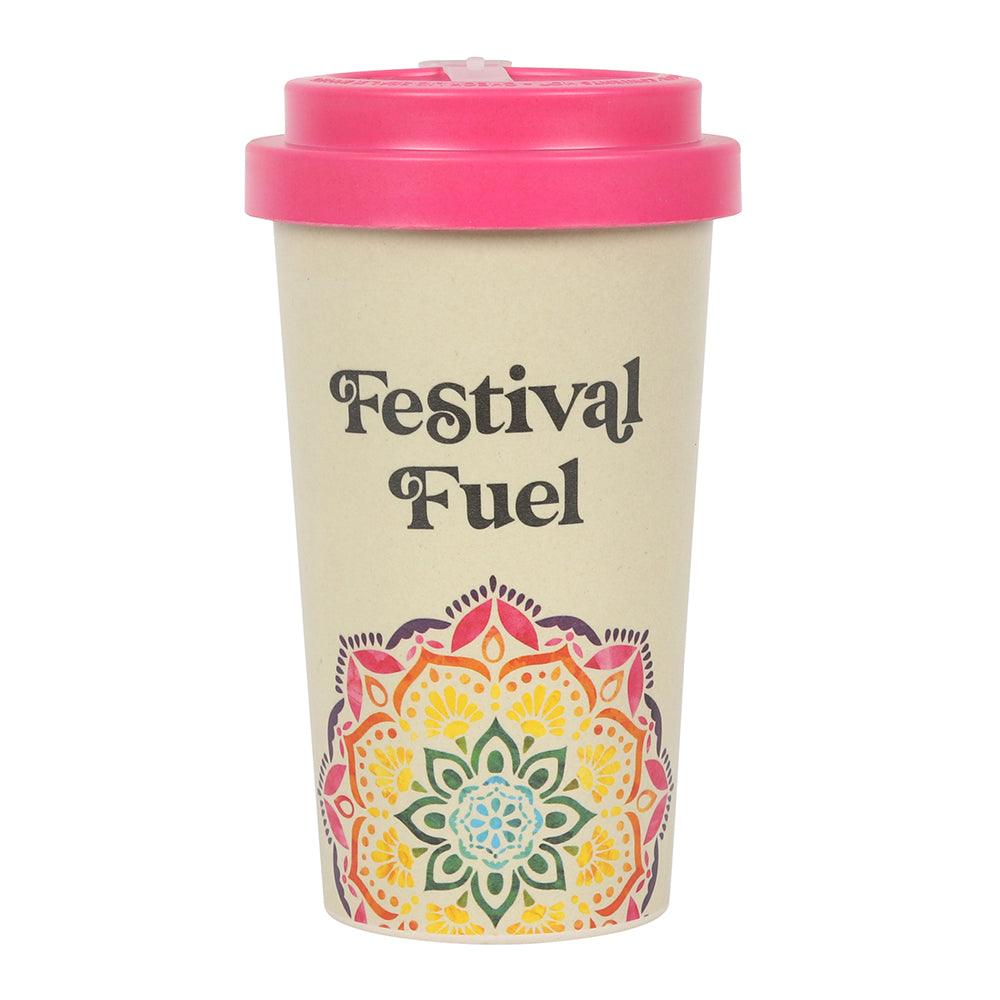 Festival Fuel Mandala Bamboo Eco Travel Mug Cup 400ml