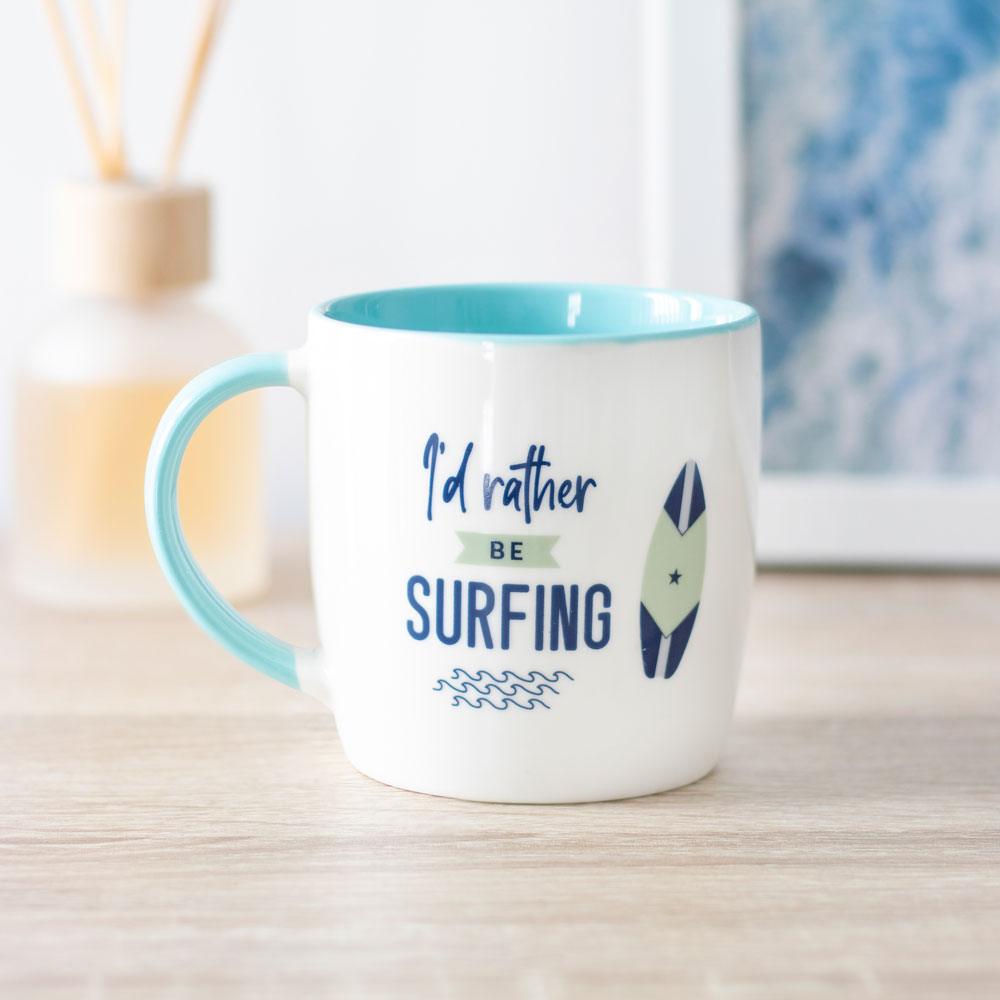 I'd Rather Be Surfing Beach Nautical Theme Ceramic Mug