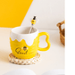 Cartoon Bee Ceramic Mug with Lid Honey Pot Design - 4 Colours