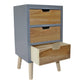 3 Drawer Chest In Grey Finish With Natural Drawers With Removable Legs