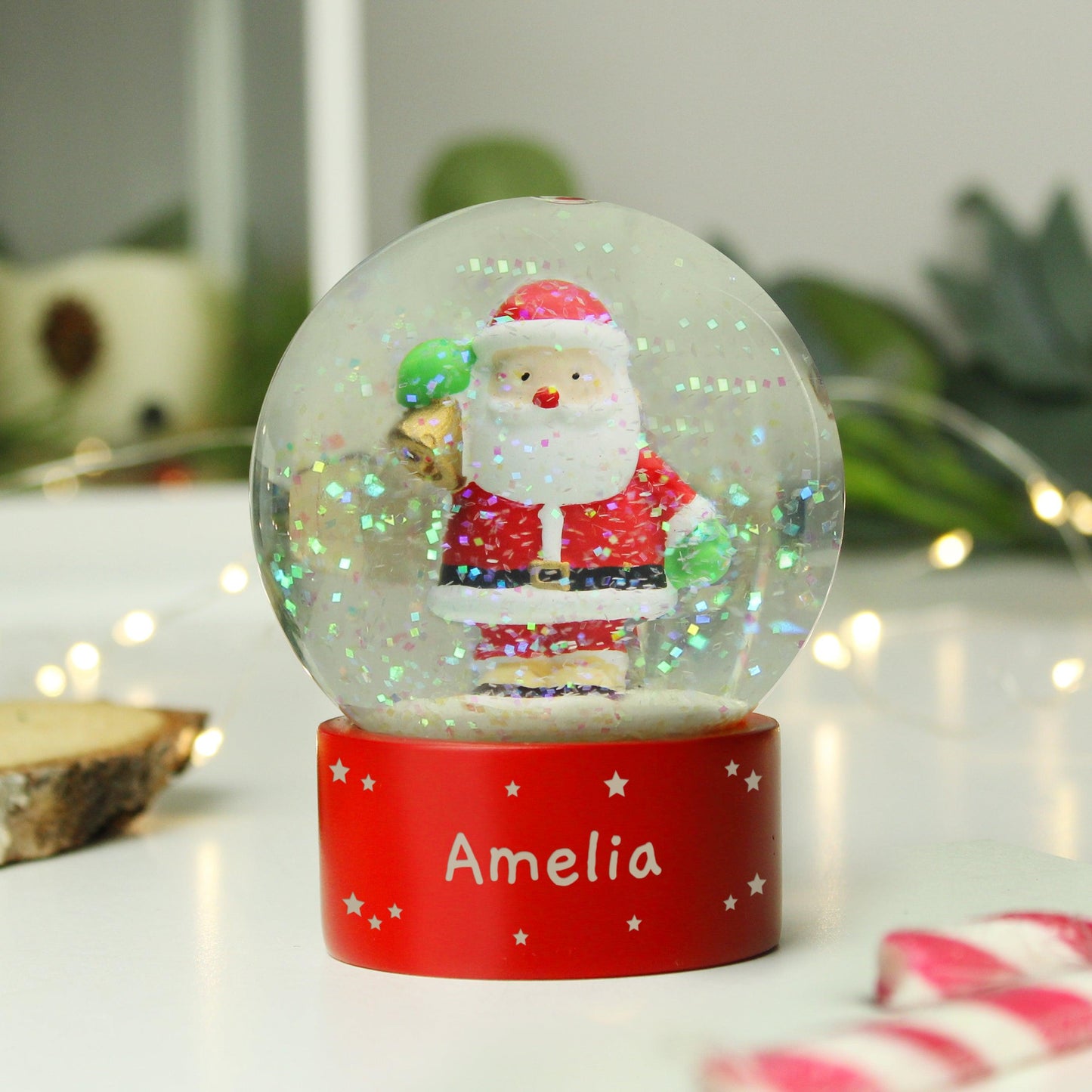Personalised Santa Name Glitter Snow Globe - Water Ball