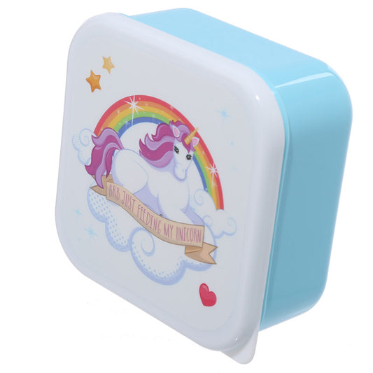 Rainbow Unicorn Set of 3 Nesting Plastic Lunch Boxes (S/M/L)