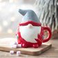Red and Grey Gonk Christmas Gnome Lidded Mug