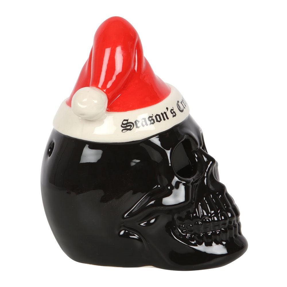 Seasons Creepings Red Hat Skull Tealight Candle Holder