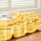 Soft Warm Teddy Bear Fleece Throw - Grid Design - 6 Colours