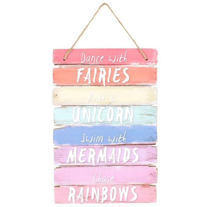 Wooden Colourful Dance With Fairies Plaque Wall Sign