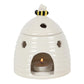 White Beehive with 3d Bee Oil Burner