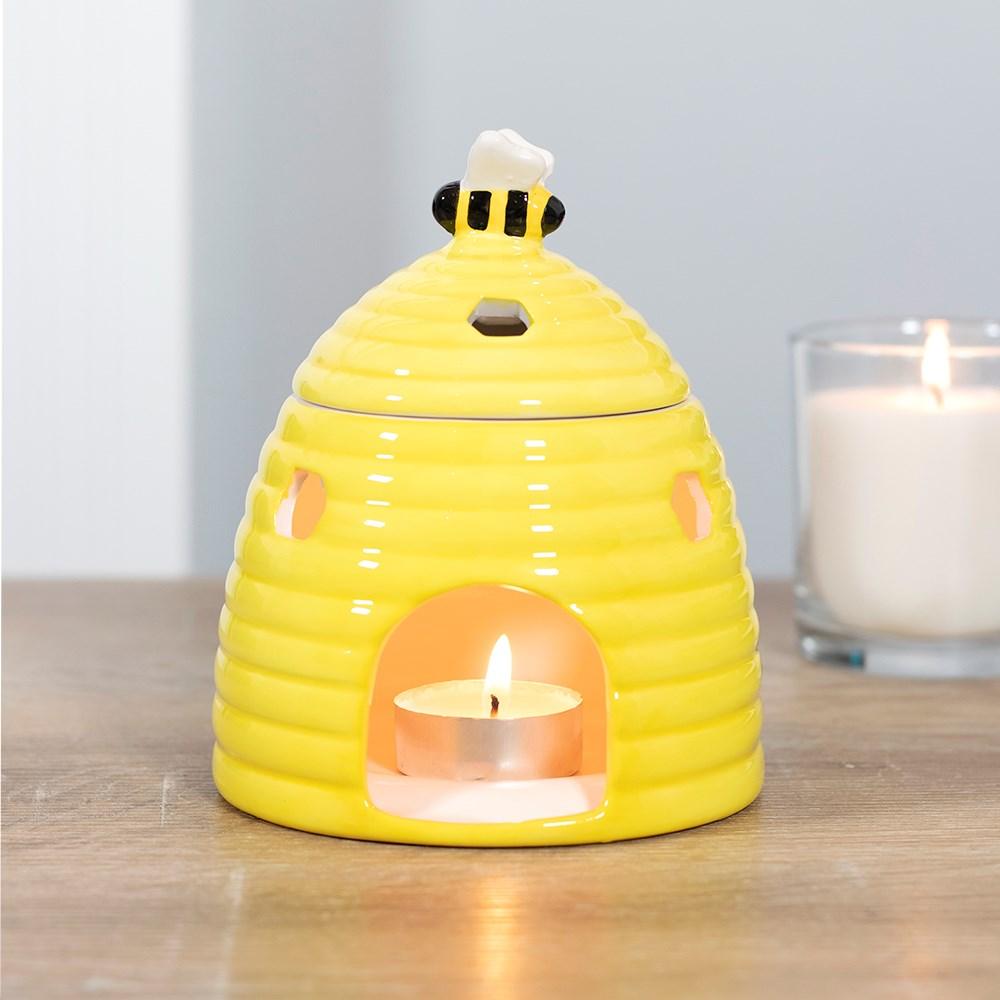 Yellow Beehive with 3d Bee on Top Oil Burner
