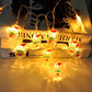 1.5m Battery Power LED Christmas Wire Lights - Tree Santa Snowman