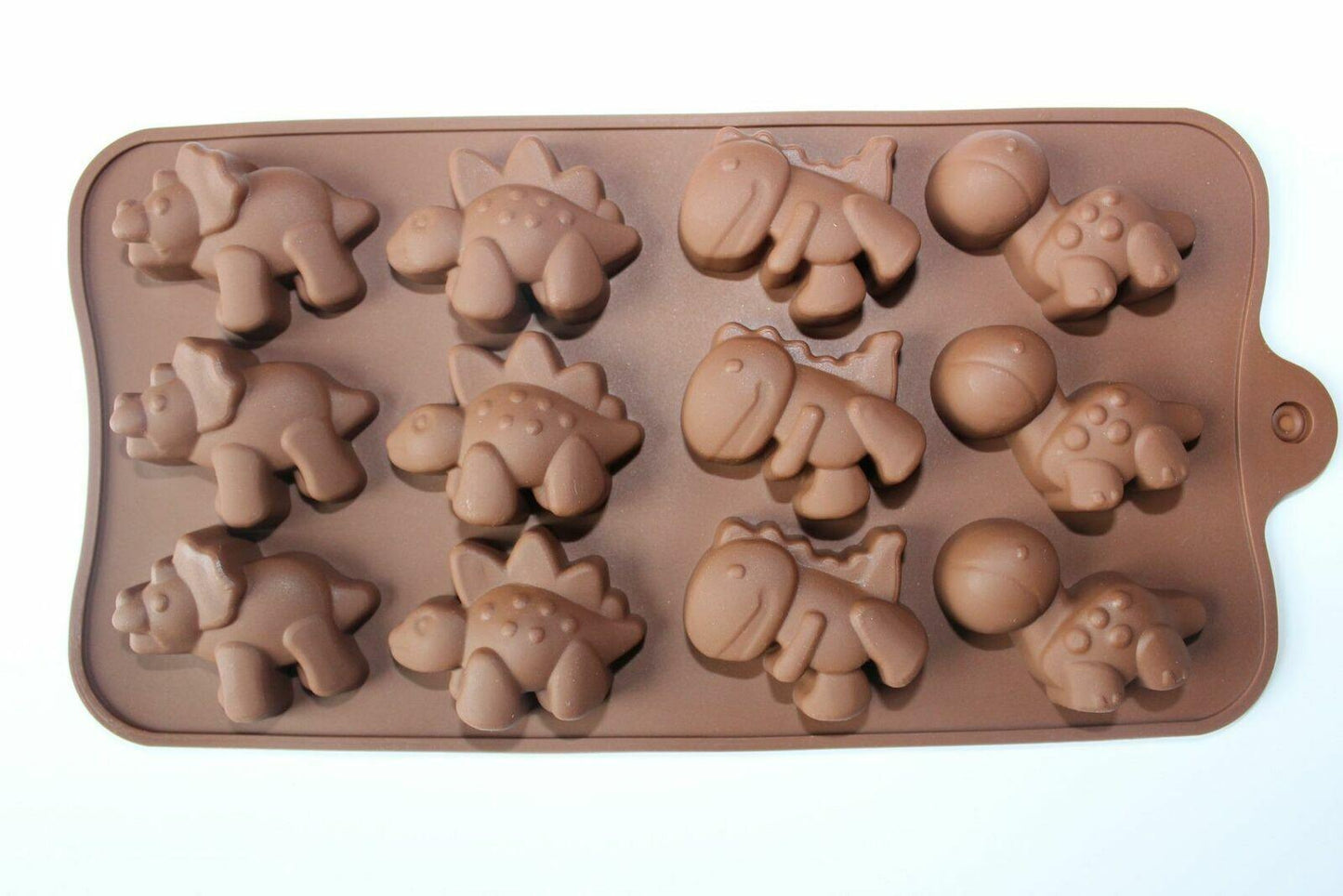 12 Dinosaurs Silicone Baking Chocolate Fondant Jelly Ice Cube Mould
