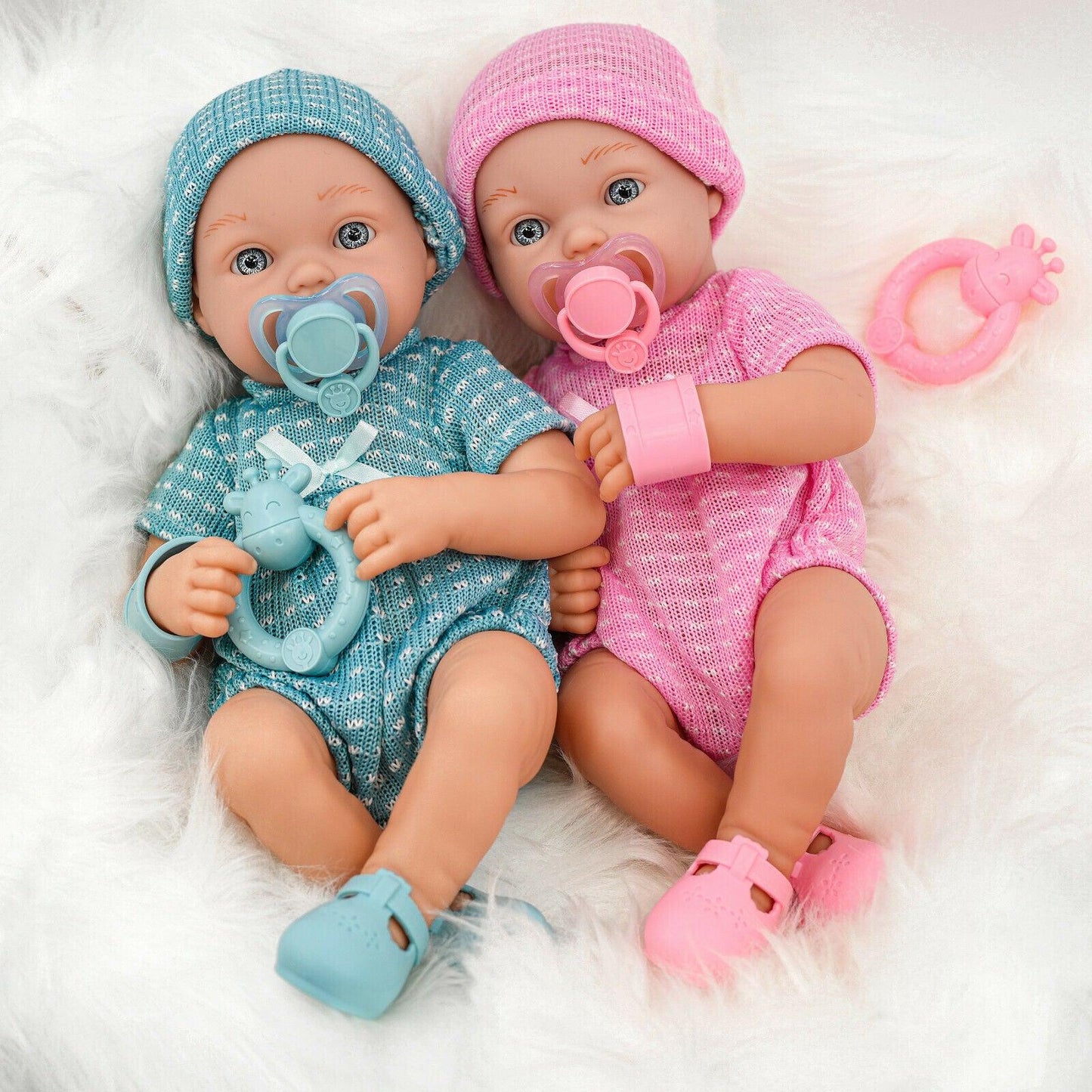 14" Girl Boy Real Touch Poseable New Born Baby Doll with Accessories