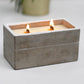Large Grey Concrete Box Wooden Wick Candle - Spiced South Sea Lime