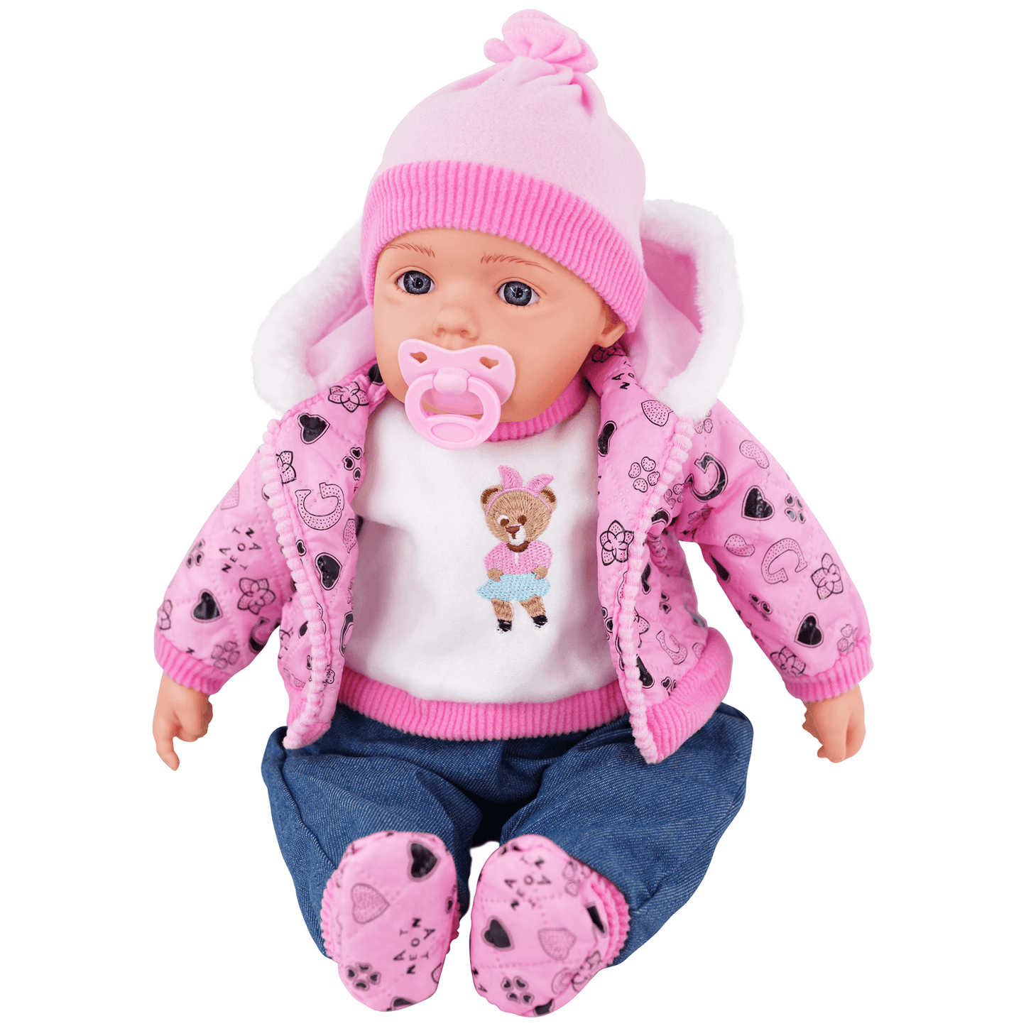 20" Real Touch Poseable New Born Baby Girl Pinky Pink Doll