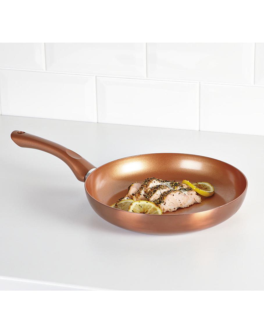 2pc Copper Frying Pan Set Ceramic Coating Healthy Cooking Non Stick