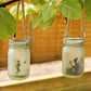2 x Solar Powered Hanging Fairy Frosted Glass Jar Lantern Garden Lights