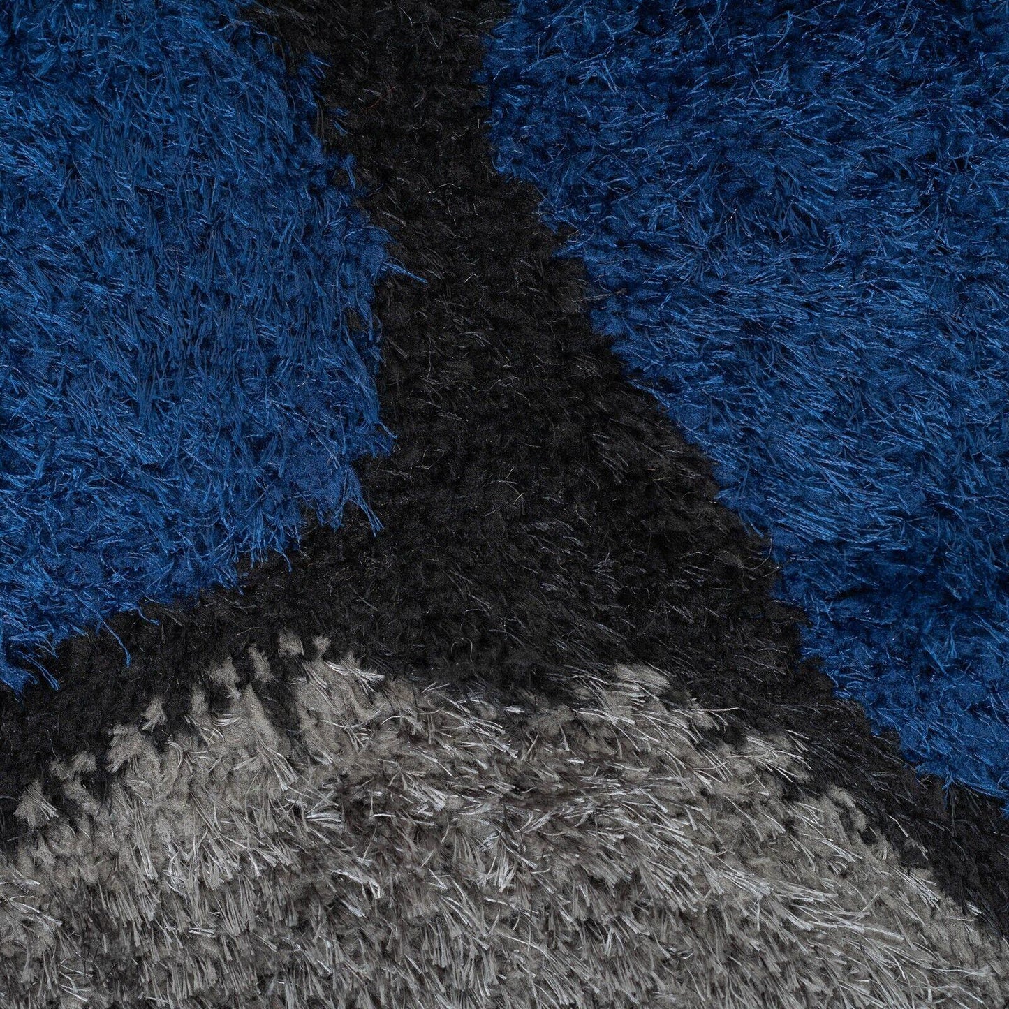 3D Pebbles Shaggy Non Shed Area Rug Runner - Navy