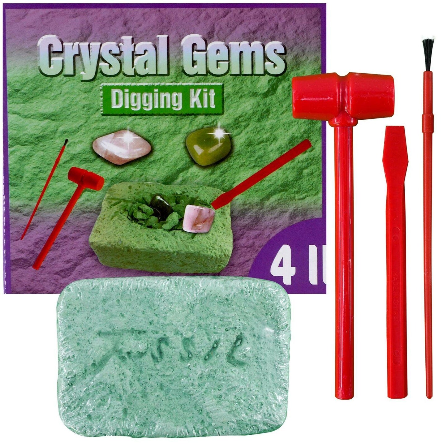 4 in 1 Girls Excavation Dig Kit Gems Pearls Jewels Digging Activity Set
