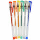 6Pk Glitter Ink Colour Gel Pens Ballpoint Art School Crafts