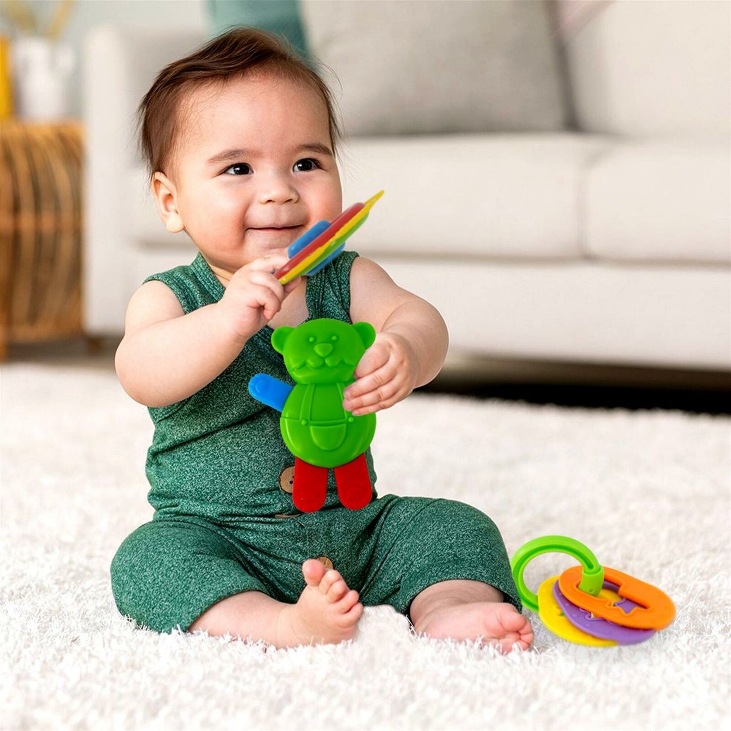 6pcs Baby Rattles Teethers Newborn Infant Toys Gift Set BPA Free