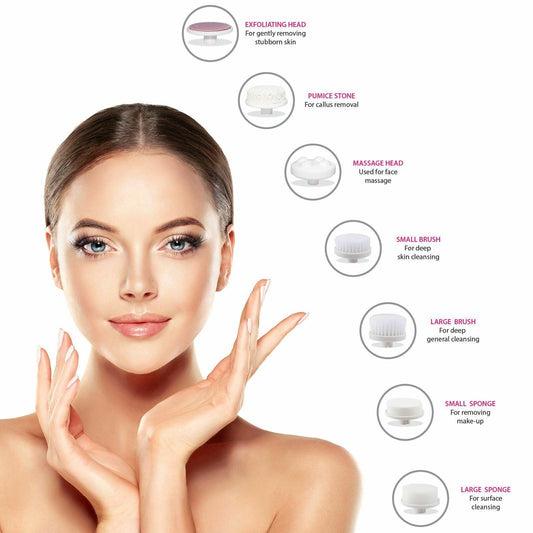 7in1 Beauty Facial Exfoliate Pore Cleanser Face Spa Massage Brush
