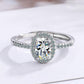 925 Sterling Silver Crystal Oval Stone Adjustable Ring Jewellery