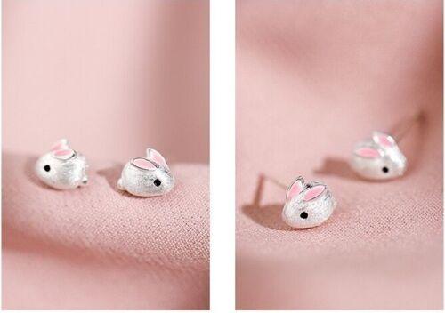 925 Sterling Silver Cute Rabbit Stud Earrings Jewellery