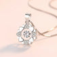 925 Sterling Silver Heart Overlay Pendant Chain Necklace Jewellery