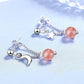 925 Sterling Silver Strawberry Crystal Ball Star Stud Earrings