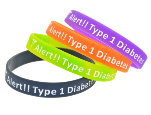 Adult Diabetic Silicone Medical Alert Wrist Bracelets Bands
