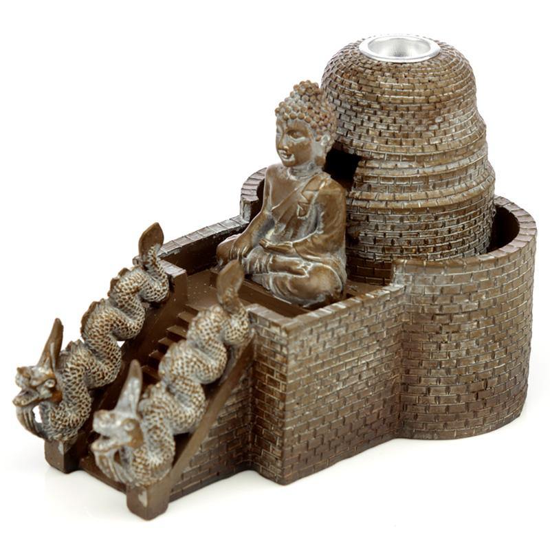 Thai Buddha Temple Backflow Incense Burner Home Fragrance - Kporium Home & Garden