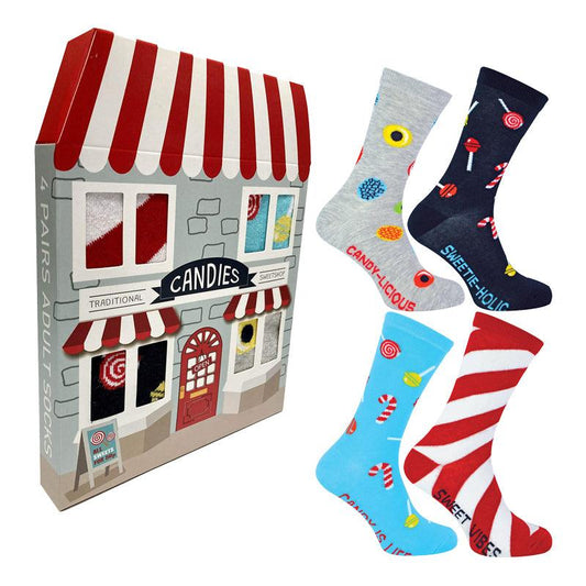 BOXT Men's Novelty 4 Pack Pairs Socks Set Sweetie Gift Box