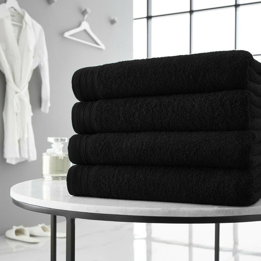 Bath Sheets 4 Piece Towel Bale Set Stripe Design Egyptian Cotton - 13 Colours