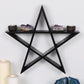 Black Pentagram Gothic Wooden Wall Shelf