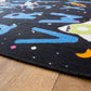 Black Space Alphabet Hard Wearing Area Rug Floor Play Mat