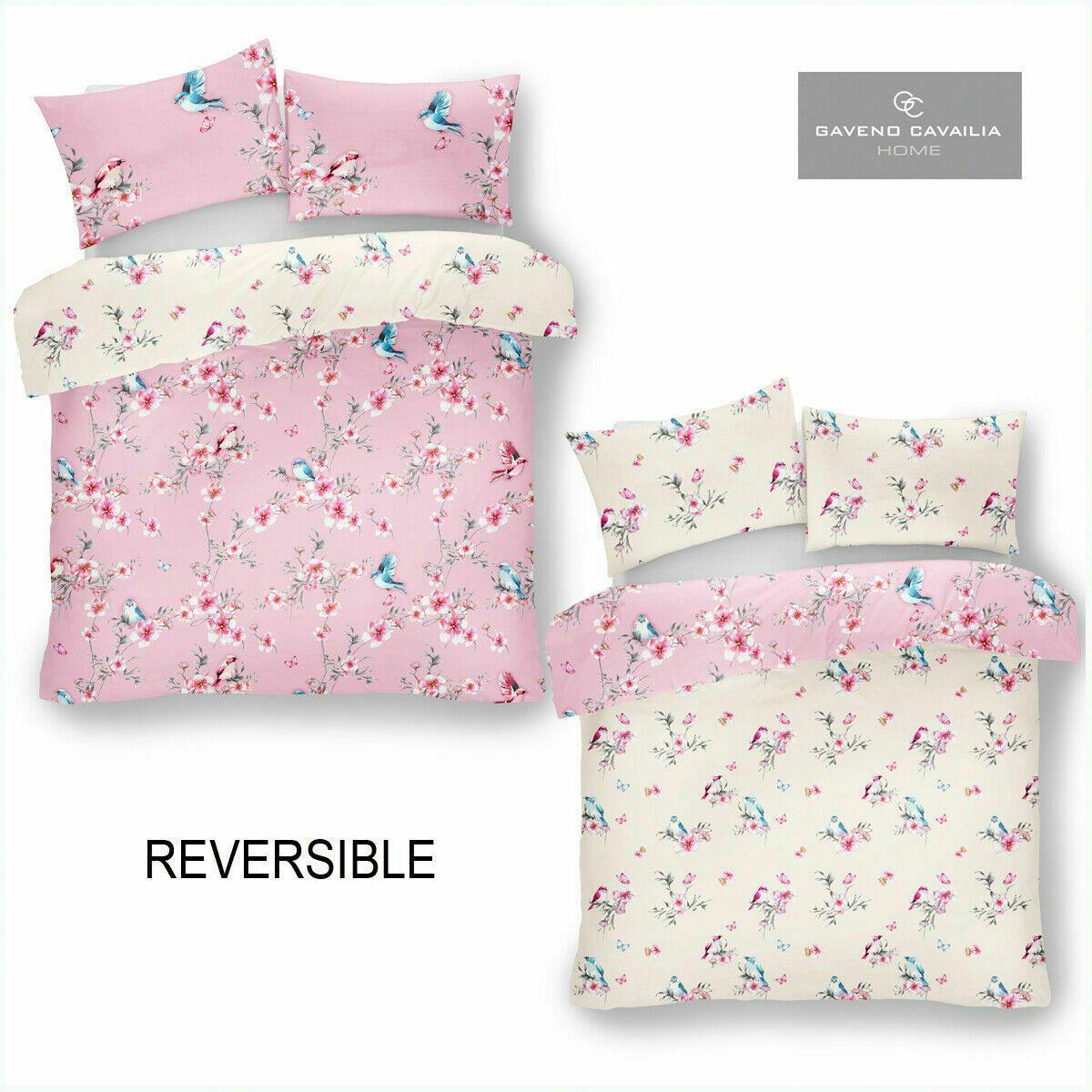 Blossom Flowers Duvet Cover Reversible Polycotton Bedding Quilt Set - 4 Colours - Kporium Home & Garden