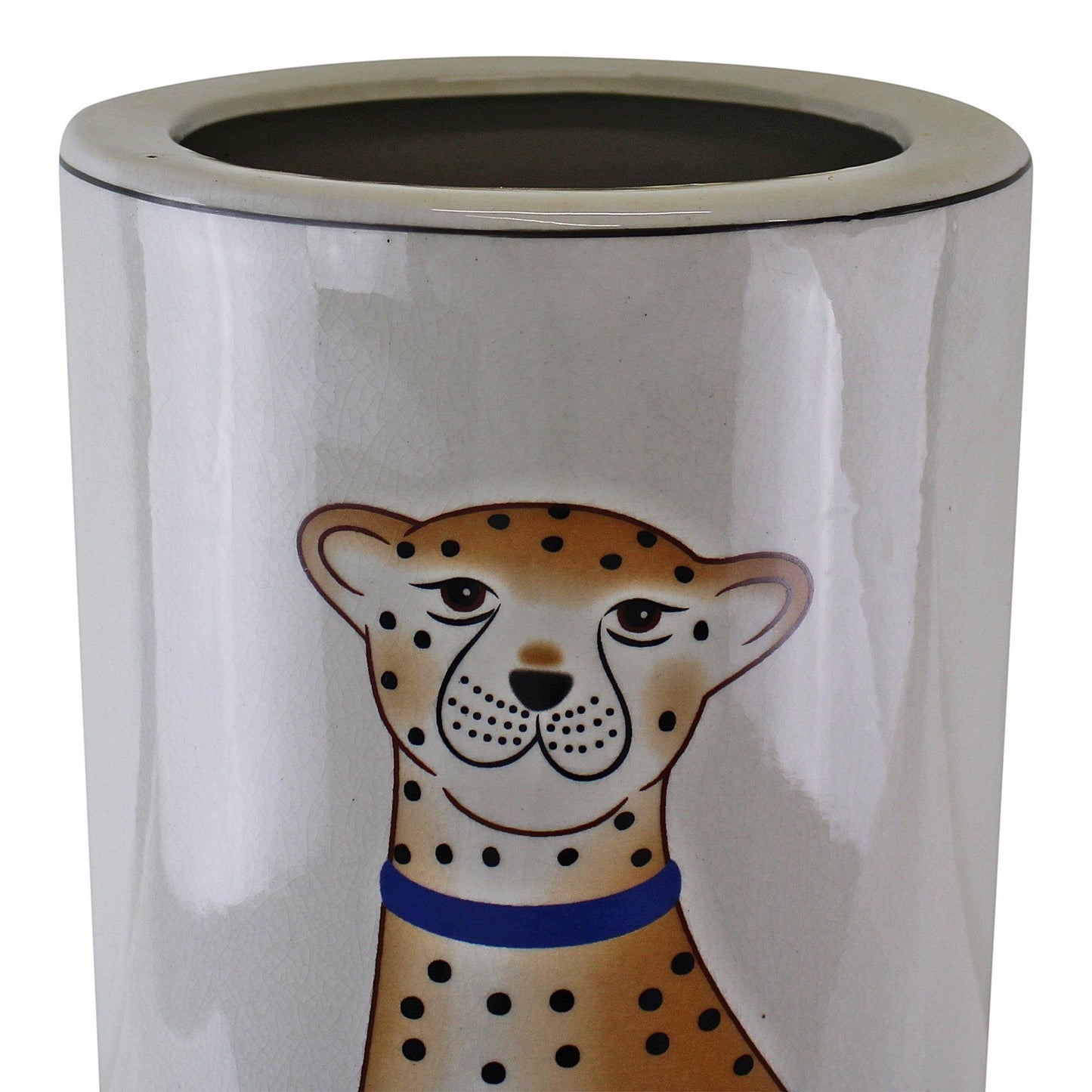 Ceramic Umbrella Stand, Spotted Leopard Cat Design - Kporium Home & Garden