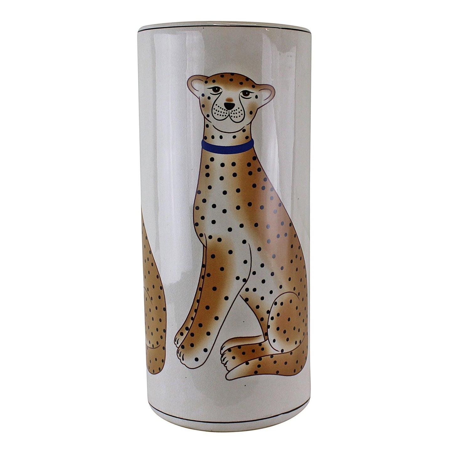 Ceramic Umbrella Stand, Spotted Leopard Cat Design - Kporium Home & Garden