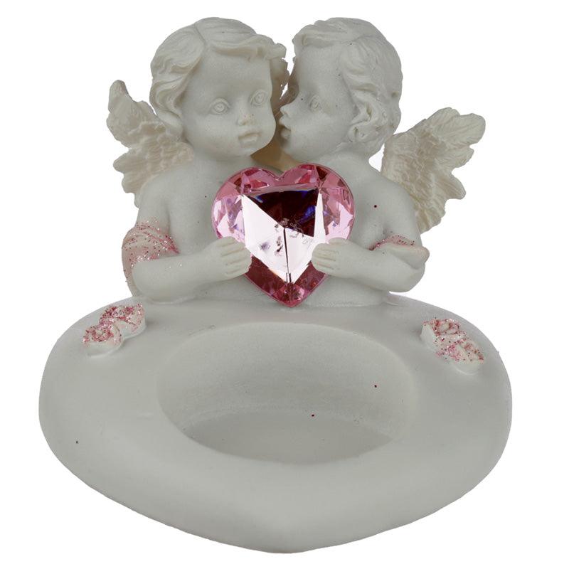 Peace of Heaven Cherub - Sweetheart Kisses Tea Light Candle Holder
