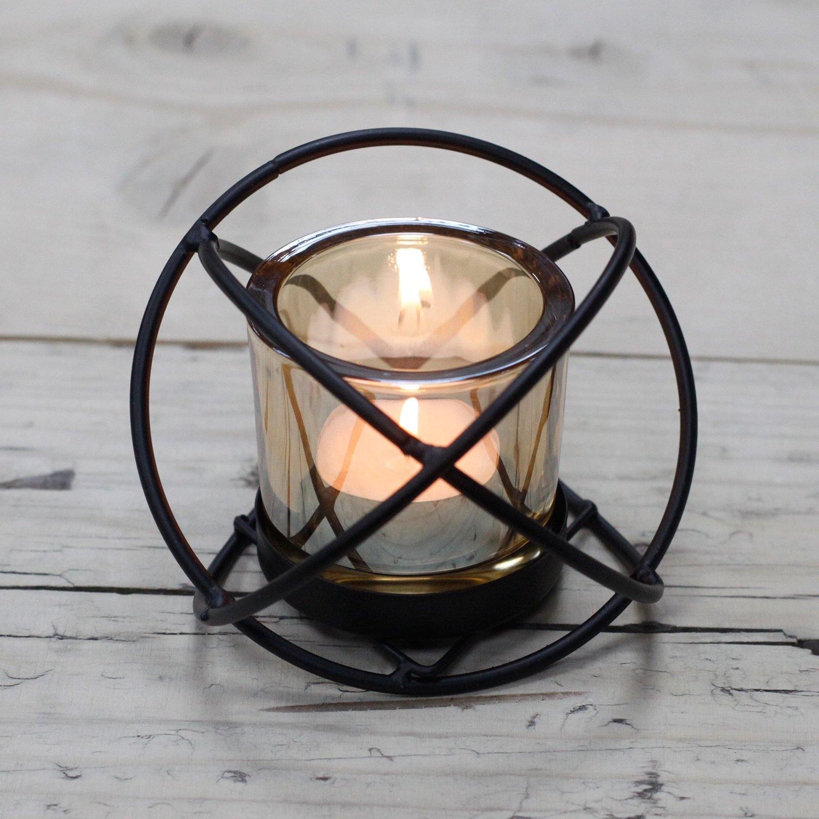 Black Centrepiece 1 Cup Single Ball Iron Votive Tea Light Candle Holder - Kporium Home & Garden