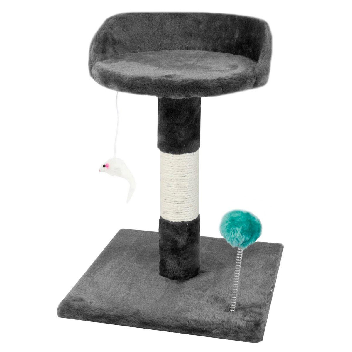 Chair Style Cat Tree Scratching Post Activity Toy - Grey