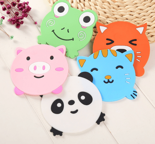 Cute Fun Animal Drink Coasters Pig Frog Panda Cat Fox