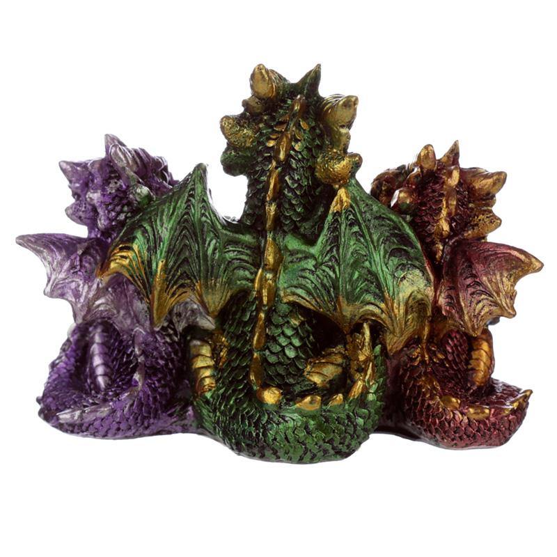 Elements Triple Baby Dragons Reading Figurine Fantasy Ornament - Kporium Home & Garden
