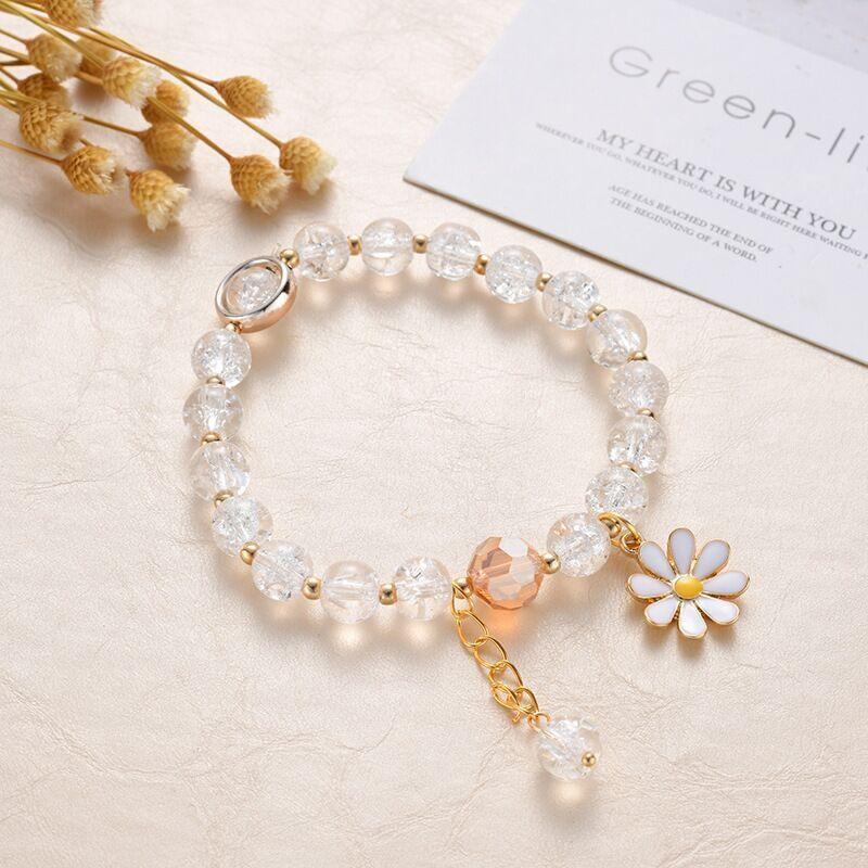 Daisy Charm Beaded Girls Bracelet Jewellery - 6 Colours