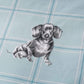 Dog Pals Blue Green Tartan Check Print Duvet Cover Bedding Set