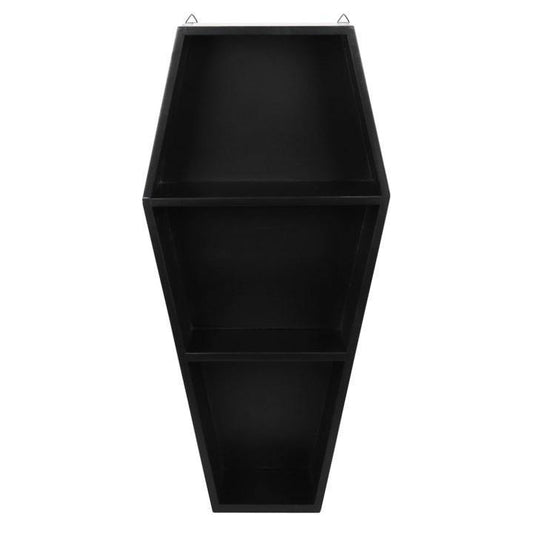 Black Wooden Coffin Shelving Display Storage Gothic Decor - Kporium Home & Garden